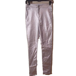 Metallic Silver pants from Boohoo. Size 6. Great For Spring Break!